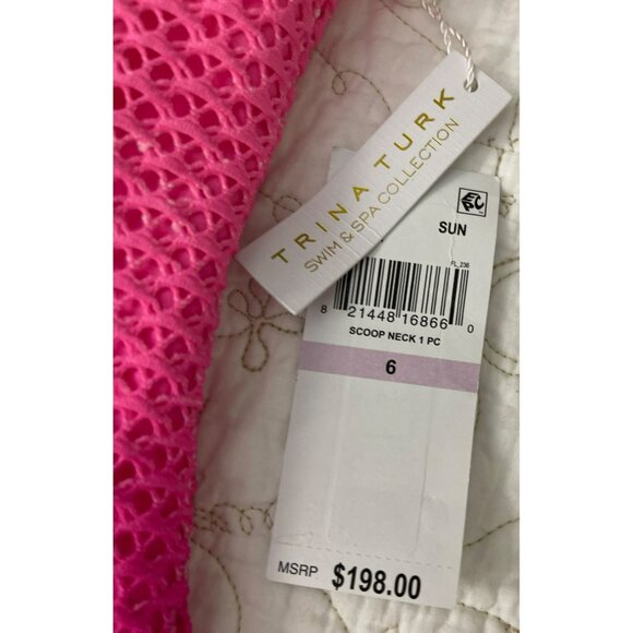 Trina Turk $198 Ombre Knit Sun Opal One Piece Swimsuit Bathing Suit NWT Sz 6 - Picture 6 of 8